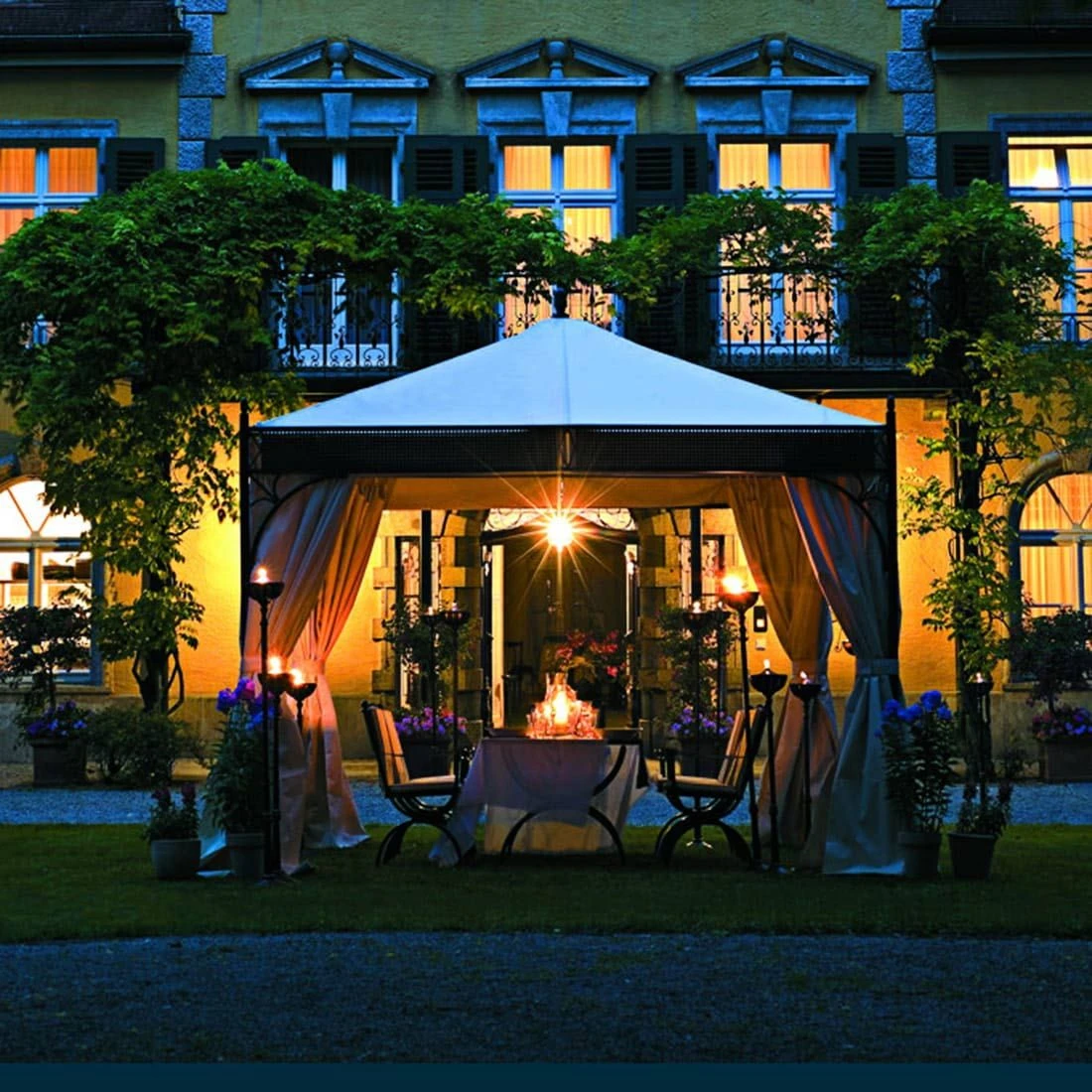 MBM Romeo Elegance Gartenpavillon 350x350cm Schmiedeeisen Marone 2 MBM Romeo Elegance Gartenpavillon 350x350cm Schmiedeeisen Marone – Bild 2