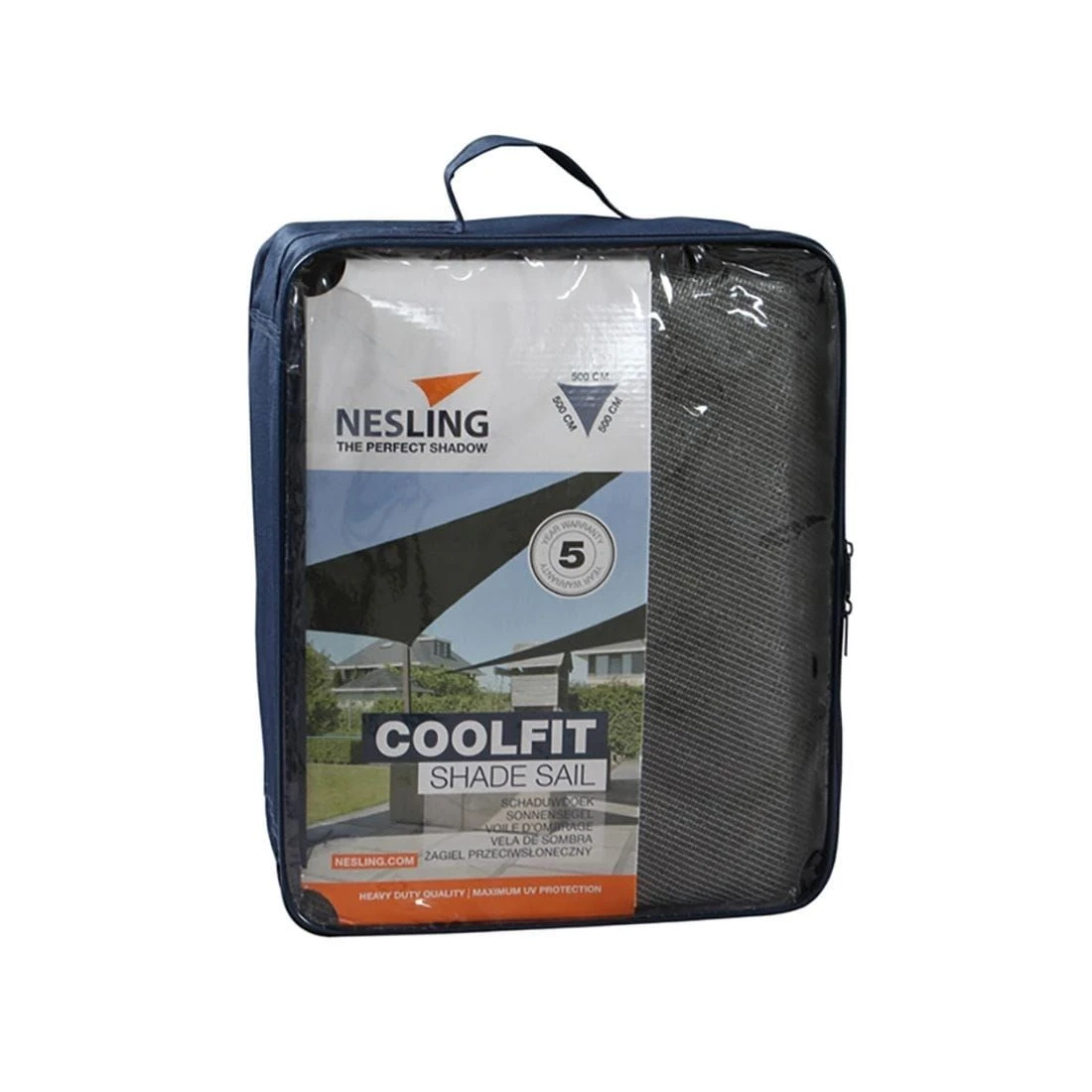 Nesling Coolfit Sonnensegel 3-Eck 500x500x500 Cm HDPE Grau 1 Nesling Coolfit Sonnensegel 3-Eck 500x500x500 Cm HDPE Grau