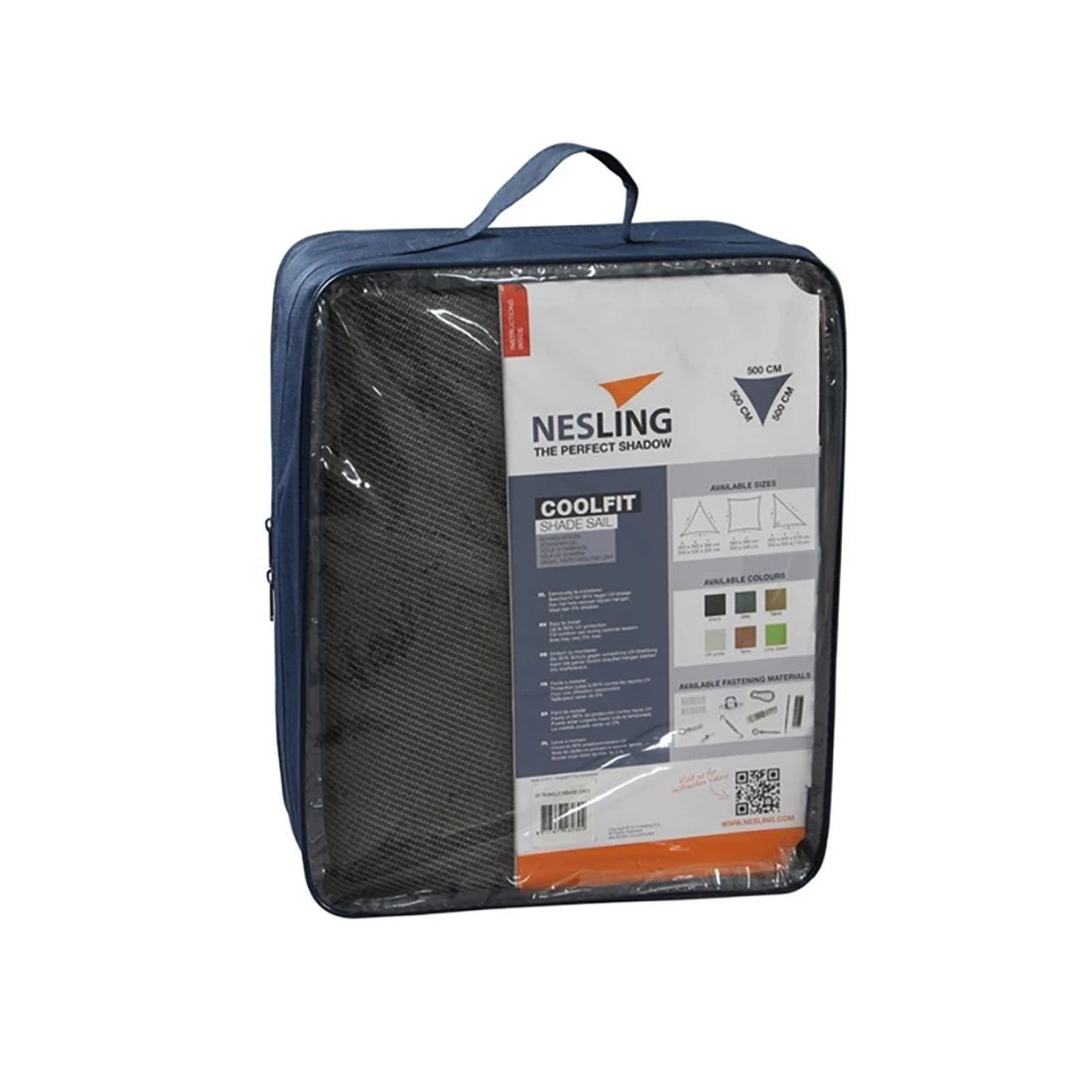 Nesling Coolfit Sonnensegel 3-Eck 500x500x500 Cm HDPE Grau 2 Nesling Coolfit Sonnensegel 3-Eck 500x500x500 Cm HDPE Grau – Bild 2