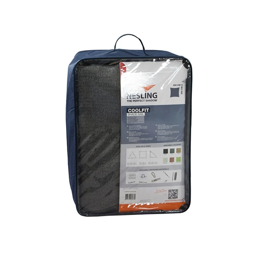 Nesling Coolfit Sonnensegel Quadrat 500x500 Cm HDPE Grau 2 Nesling Coolfit Sonnensegel Quadrat 500x500 Cm HDPE Grau – Bild 2