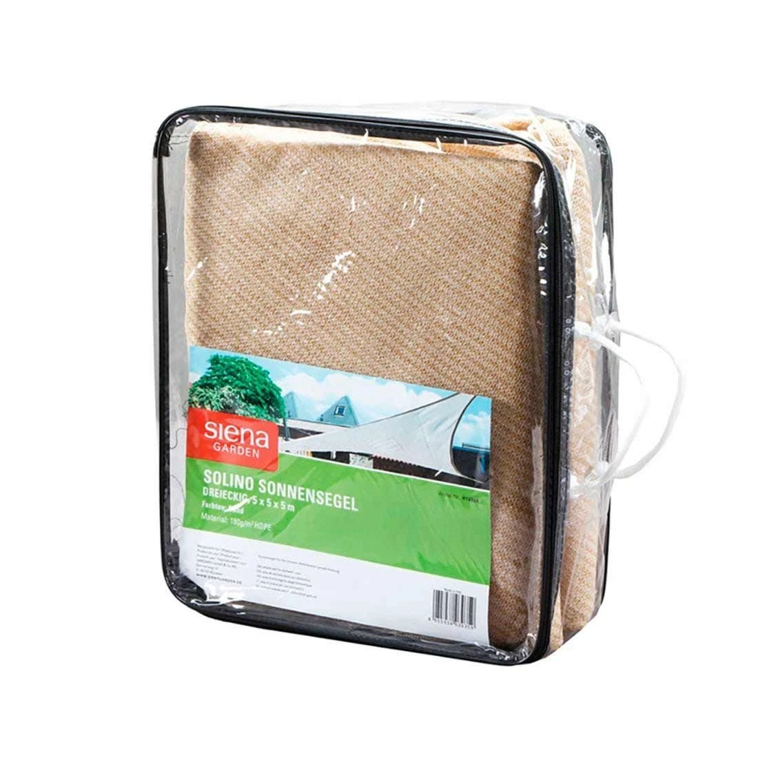 Siena Garden Solino Sonnensegel 3-eckig 500 Cm HDPE Sand 2 Siena Garden Solino Sonnensegel 3-eckig 500 Cm HDPE Sand – Bild 2
