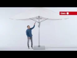 Glatz Castello-Pro Gastro-Mittelstockschirm 450x350 Cm Titane/Aloe