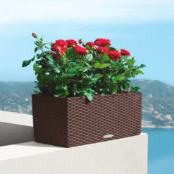 Lechuza Balconera 80 Pflanzgefäß Komplettset Mocca