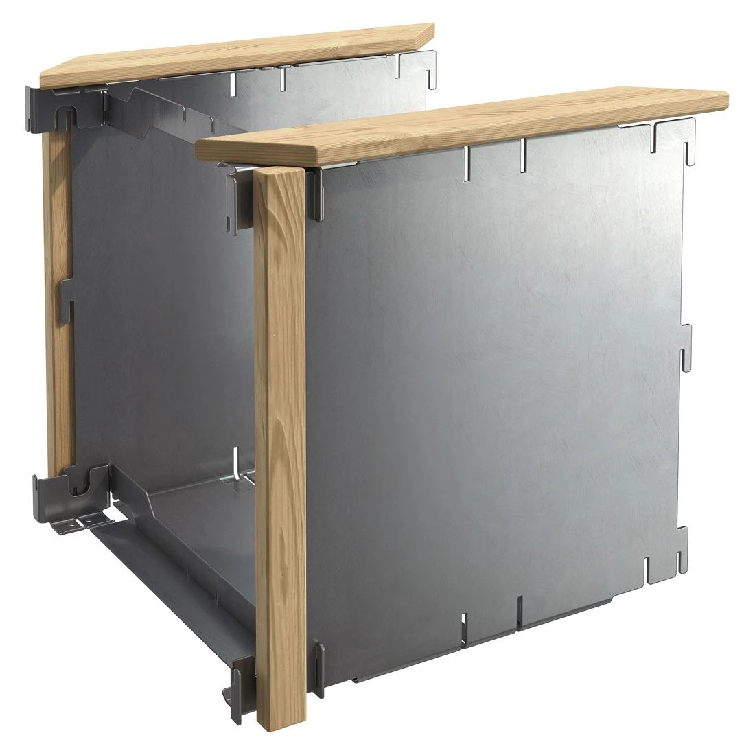 DJES Hochbeet Verlängerungsset Kurz Stahl/Fichte Grau 1 DJES Hochbeet Verlängerungsset Kurz Stahl/Fichte Grau