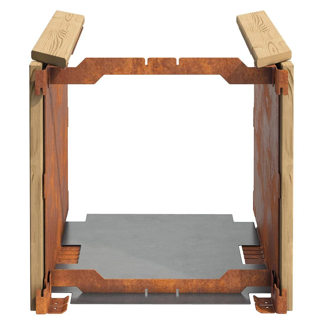 DJES Hochbeet Verlängerungsset Kurz Stahl/Fichte Grau 10 DJES Hochbeet Verlängerungsset Kurz Stahl/Fichte Grau – Bild 10