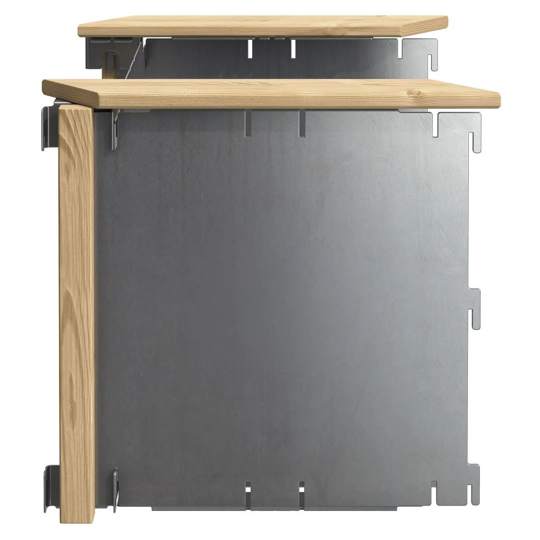 DJES Hochbeet Verlängerungsset Kurz Stahl/Fichte Grau 2 DJES Hochbeet Verlängerungsset Kurz Stahl/Fichte Grau – Bild 2