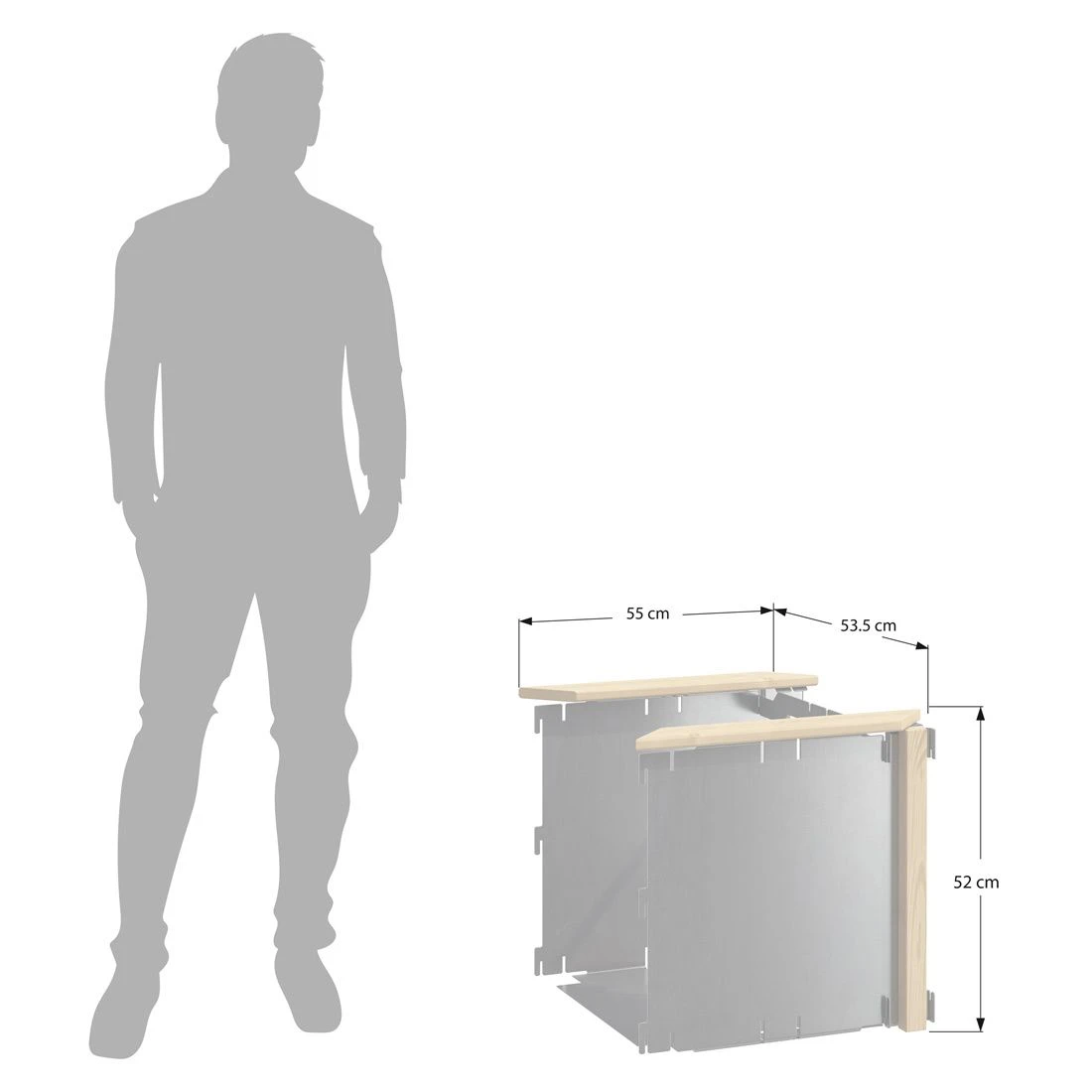 DJES Hochbeet Verlängerungsset Kurz Stahl/Fichte Grau 6 DJES Hochbeet Verlängerungsset Kurz Stahl/Fichte Grau – Bild 6