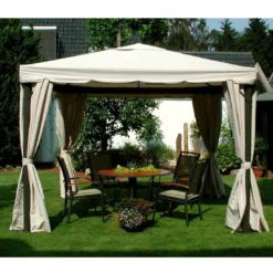 LECO 4er-Set Seitenteile Für Pavillon SAHARA 3x3m Natur