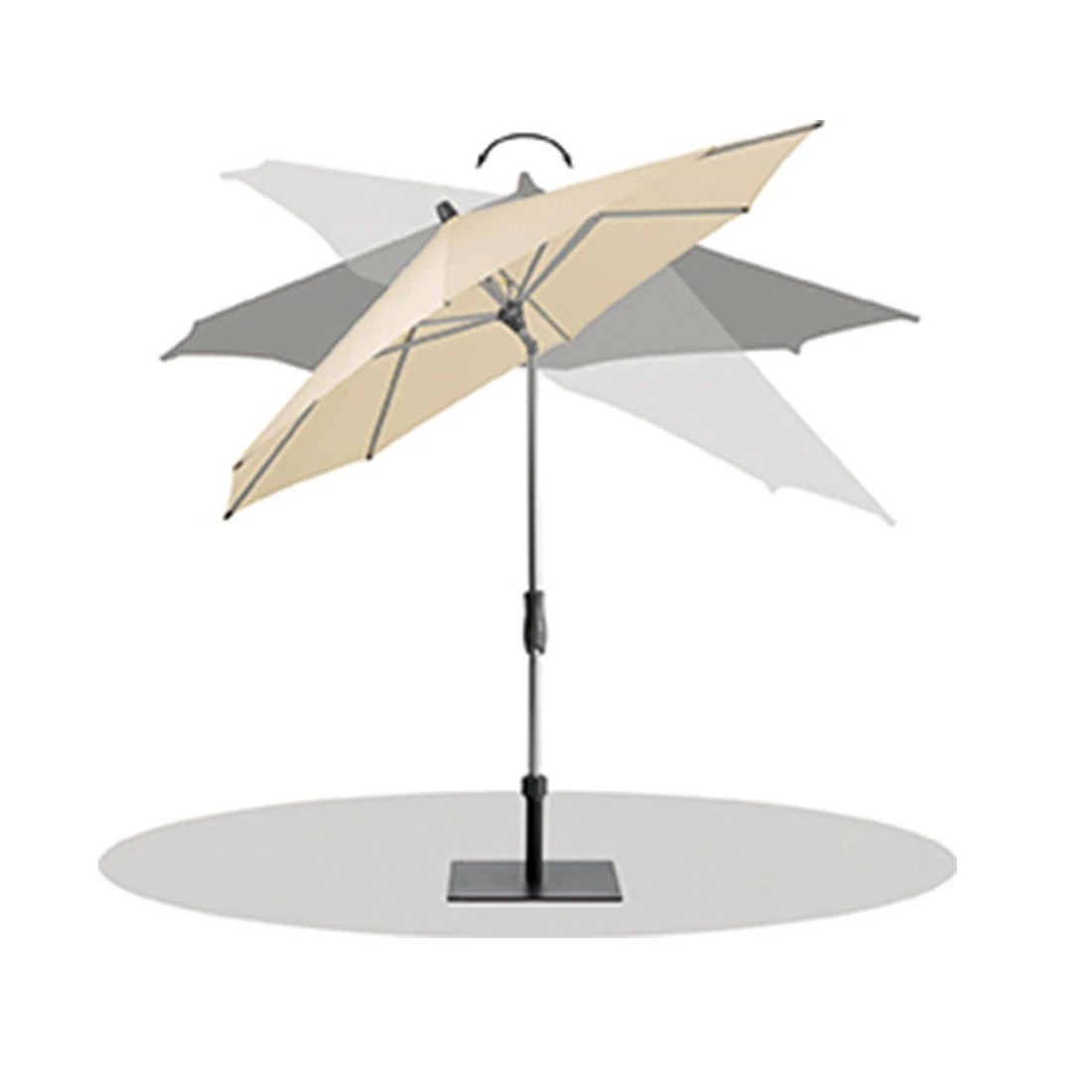 Glatz Alu Twist Mittelstockschirm 250x200cm Ash 5 Glatz Alu Twist Mittelstockschirm 250x200cm Ash – Bild 5