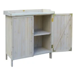 Habau Lino Gartentisch/Pflanztisch Mit Unterschrank Spießtanne Grau