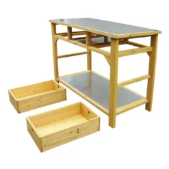 Habau Gartentisch/Pflanztisch 110x55 Cm Mit Schubladen Spießtanne/Blech Braun -Dopptler Geschaft 970258 3