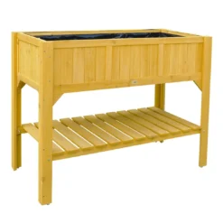 Habau Hochbeet Hemlocktanne Mit Ablage Braun