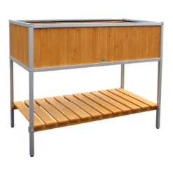 Habau Hochbeet Mit Aluminium/Kiefer Braun/Grau