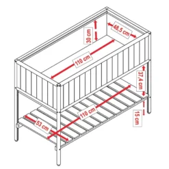 Habau Hochbeet Mit Aluminium/Kiefer Braun/Grau -Dopptler Geschaft 970599 4