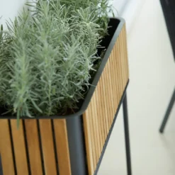 Cane-Line Combine Pflanzgefäß 83x62x28cm Teak/Alu Natur/Lava Grey -Dopptler Geschaft cane line combine pflanzgefaess 53x53x40cm teak alu 1463498 5