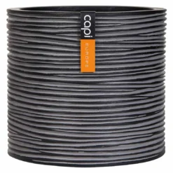Capi Nature Rib Pflanztopf Ø16,6x15,2cm Schwarz
