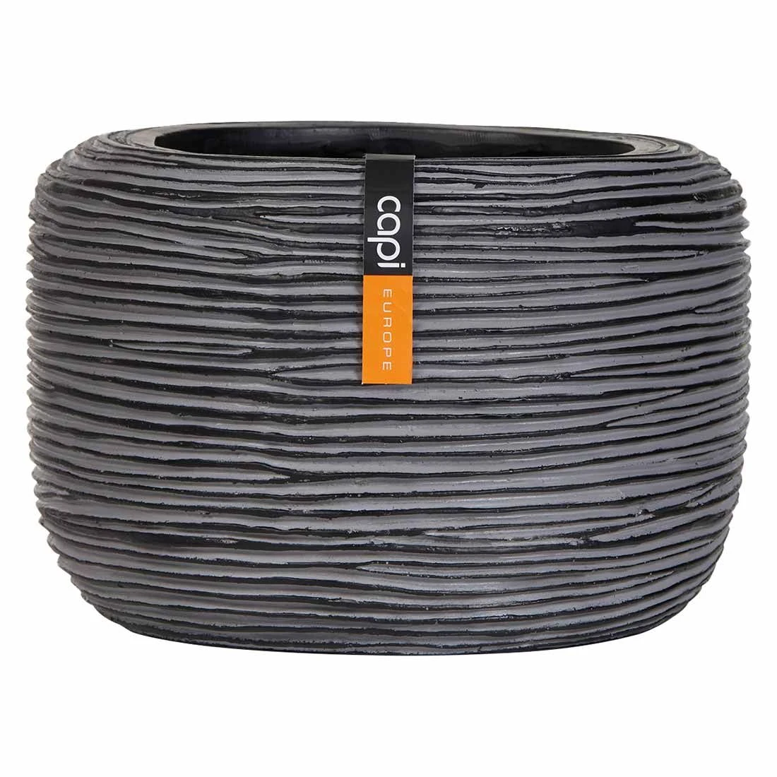 Capi Nature Rib Pflanztopf Ø18x11,6cm Schwarz 1 Capi Nature Rib Pflanztopf Ø18x11,6cm Schwarz