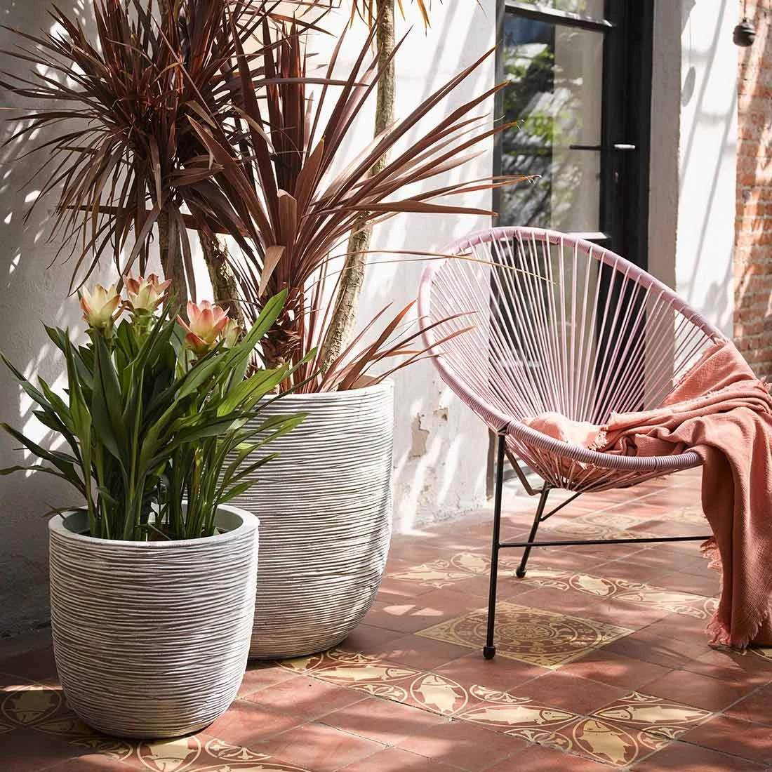 Capi Nature Rib Pflanztopf Ø55x53cm Kunststoff Elfenbein 2 Capi Nature Rib Pflanztopf Ø55x53cm Kunststoff Elfenbein – Bild 2