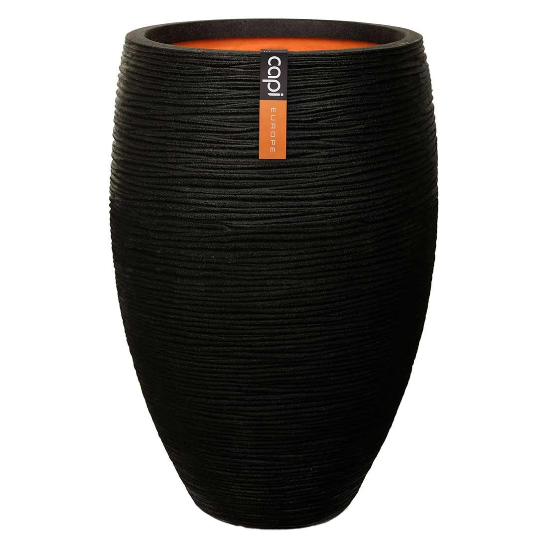 Capi Rib Pflanztopf Ø45x72cm Kunststoff Schwarz 1 Capi Rib Pflanztopf Ø45x72cm Kunststoff Schwarz