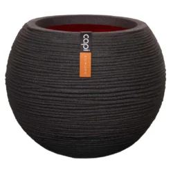 Capi Riffle Pflanztopf Ø40x32cm Kunststoff Schwarz