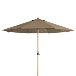 Doppler Alu-Wood Ultra Marktschirm Ø350cm Aluminium/Holzoptik Greige