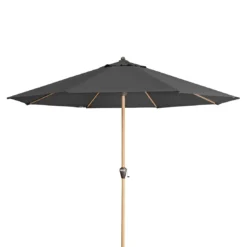 Doppler Alu-Wood Ultra Marktschirm Ø350cm Aluminium/Holzoptik Anthrazit