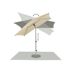 Glatz Alu-Smart Easy Mittelstockschirm 250x200 Cm Stone Grey -Dopptler Geschaft glatz alu smart easy stockschirm 250x200 157 stone grey 1253200 3