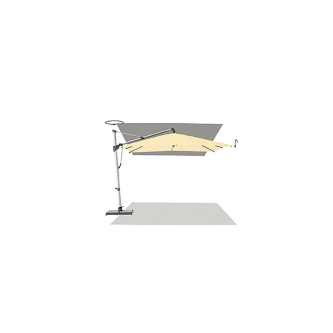 Glatz Sombrano S+ Easy Ampelschirm Ø350 Cm Stone Grey 3 Glatz Sombrano S+ Easy Ampelschirm Ø350 Cm Stone Grey – Bild 3