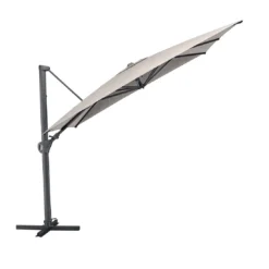 Kettler Easy Swing Ampelschirm 300x300cm Alu/Polyester Anthrazit/Hellgrau Meliert