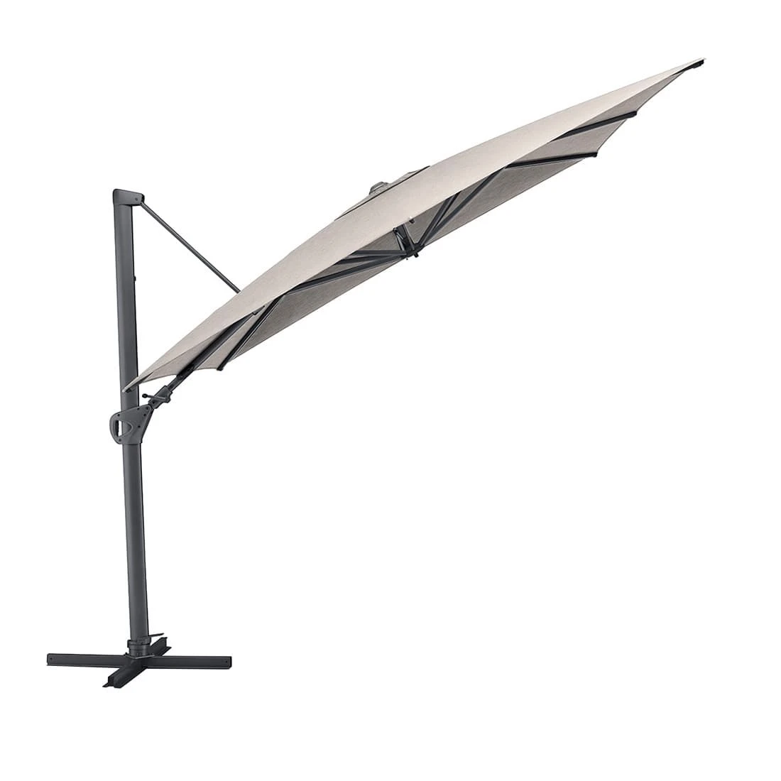 Kettler Easy Swing Ampelschirm 300x300cm Alu/Polyester Anthrazit/Hellgrau Meliert 1 Kettler Easy Swing Ampelschirm 300x300cm Alu/Polyester Anthrazit/Hellgrau Meliert