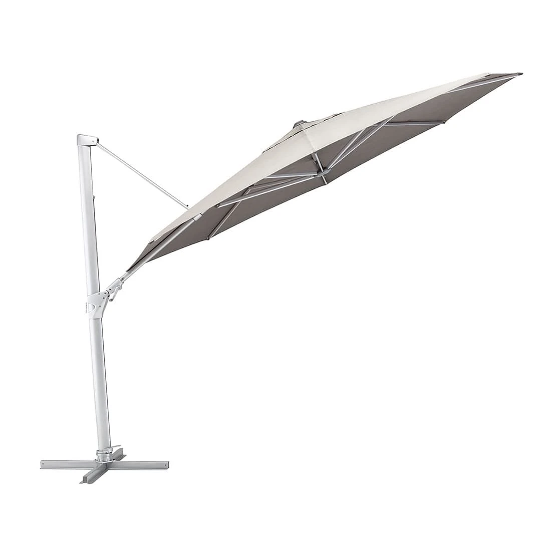 Kettler Easy Swing Ampelschirm Ø350 Cm Aluminium/Polyester Silber/Hellgrau Meliert 1 Kettler Easy Swing Ampelschirm Ø350 Cm Aluminium/Polyester Silber/Hellgrau Meliert