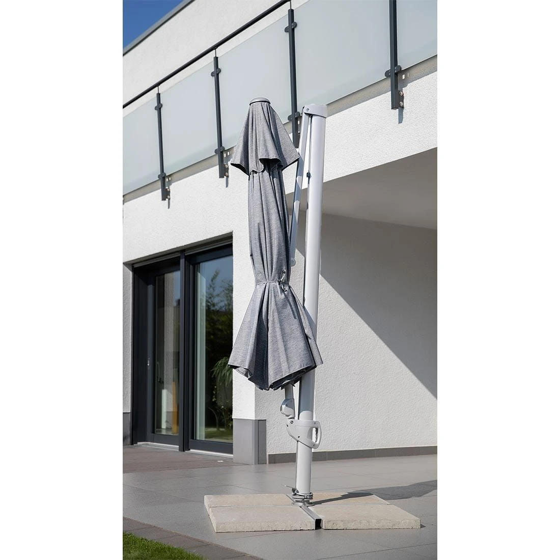 Kettler Easy Turn Ampelschirm 300x300cm Aluminium/Polyester Silber/Charcoal 5 Kettler Easy Turn Ampelschirm 300x300cm Aluminium/Polyester Silber/Charcoal – Bild 5