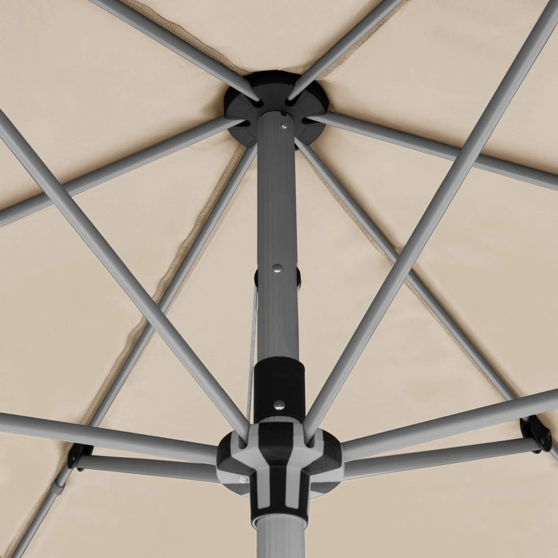 Knirps Silver Mittelstockschirm 230x150cm Mit Kurbel Natur 6 Knirps Silver Mittelstockschirm 230x150cm Mit Kurbel Natur – Bild 6