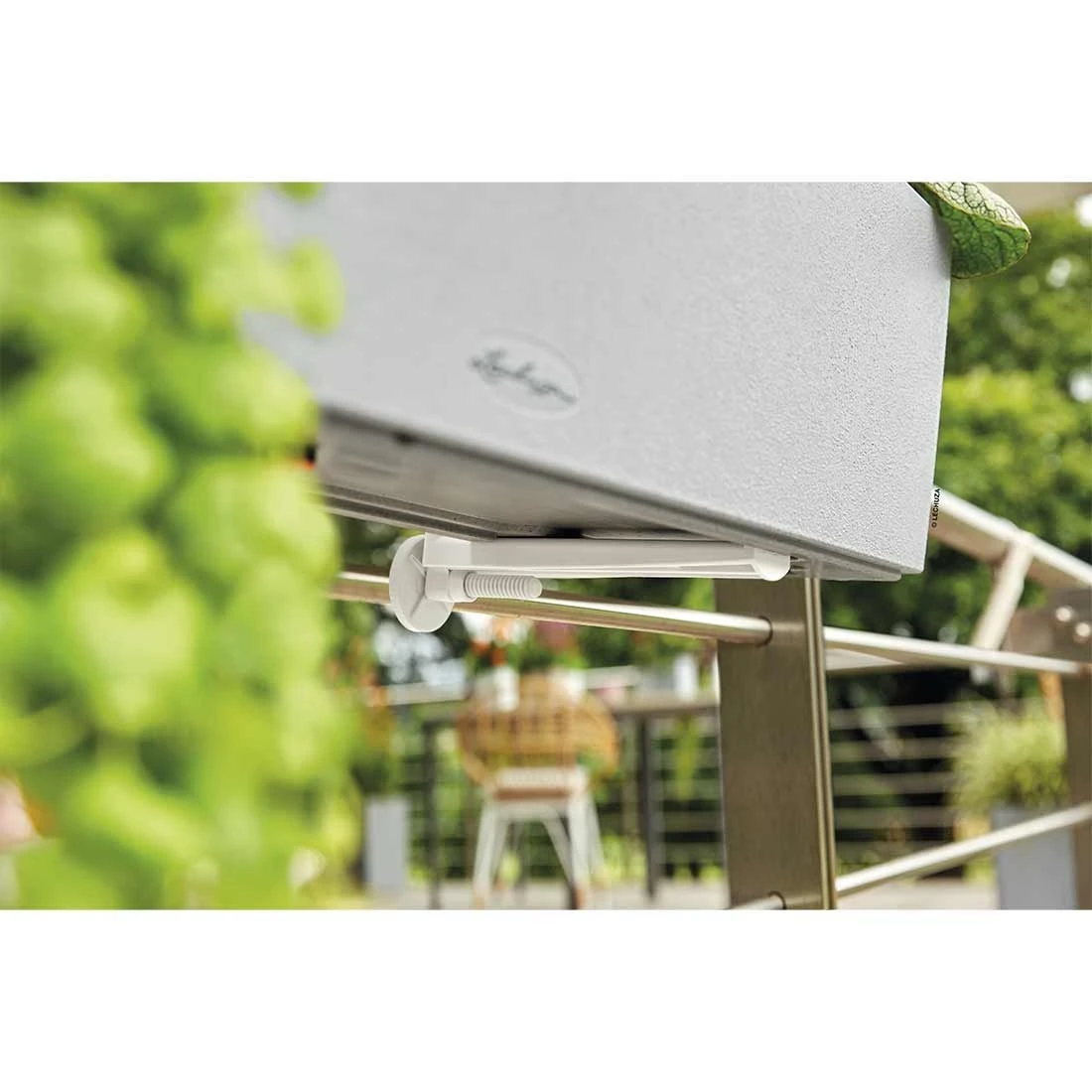 Lechuza Balconera Balkonkastenhalter 2 Stk. Kunststoff Weiß 2 Lechuza Balconera Balkonkastenhalter 2 Stk. Kunststoff Weiß – Bild 2