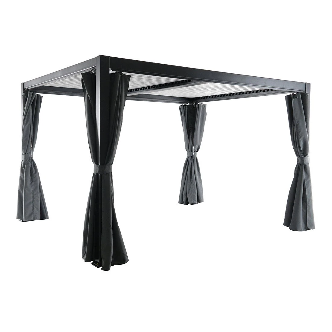 MWH Kiosko Gartenpergola 360cm Aluminium/Polyester Anthrazit 1 MWH Kiosko Gartenpergola 360cm Aluminium/Polyester Anthrazit