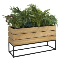 OUTLIV. Flora Pflanztopf 120x41x40cm Schwarz/Wildeiche -Dopptler Geschaft outliv by detlef steves flora pflanzgefaess 120x41x40cm 1355632 9
