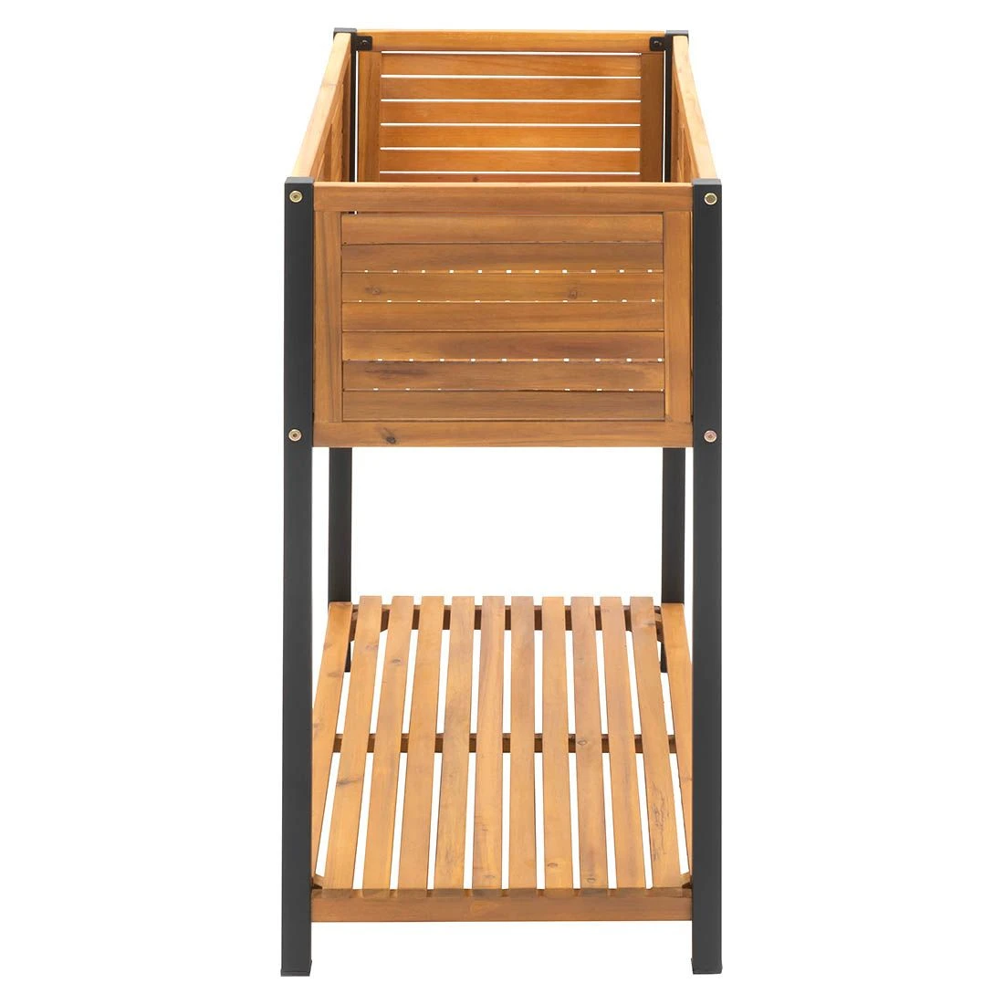 OUTLIV. Bern Hochbeet 90x45x90cm Stahl/Akazie Schwarz/Natur 3 OUTLIV. Bern Hochbeet 90x45x90cm Stahl/Akazie Schwarz/Natur – Bild 3