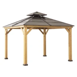 OUTLIV. Pavillon 335x335 Cm Zedernholz/Stahl Braun