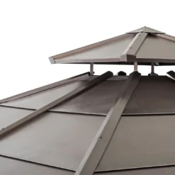 OUTLIV. Pavillon 335x335 Cm Zedernholz/Stahl Braun -Dopptler Geschaft outliv pavillon 335x335 cm zedernholz stahl 1422226 5