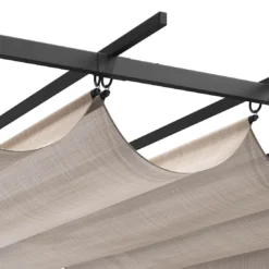 OUTLIV. Gartenpergola 366x274 Cm Stahl/Stoff Schwarz/Beige -Dopptler Geschaft outliv pergola 366x274 cm aluminium stoff 1396618 7