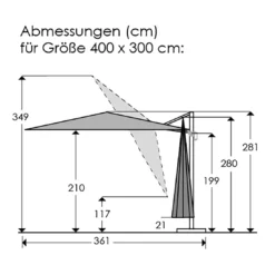 Schneider® Schneider Rhodos Grande Ampelschirm 300x400cm Anthrazit/Natur -Dopptler Geschaft schneider rhodos grande ampelschirm 400x300cm anthrazit natur 1266774 3