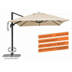 Schneider® Schneider Rhodos Grande Ampelschirm 300x400cm Anthrazit/Natur -Dopptler Geschaft schneider rhodos grande ampelschirm 400x300cm anthrazit natur 1266774 5