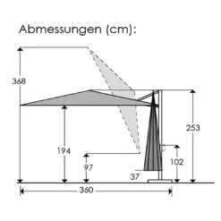 Schneider® Schneider Rhodos Smart Ampelschirm 300x300cm Silbergrau -Dopptler Geschaft schneider rhodos smart ampelschirm 300x300cm 1357293 3