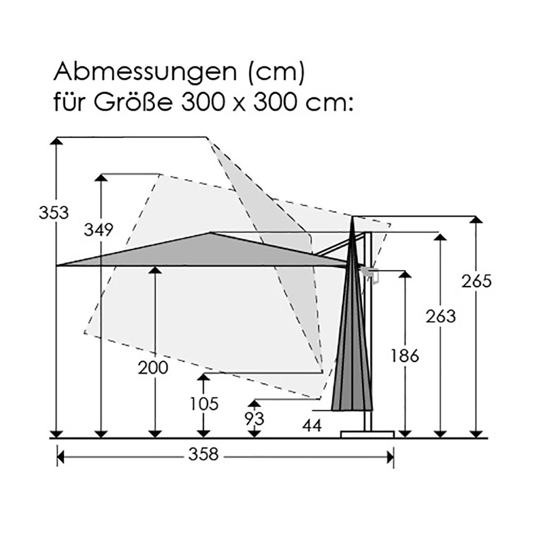 Schneider® Schneider Rhodos Twist Ampelschirm 300x300cm Natur 3 Schneider® Schneider Rhodos Twist Ampelschirm 300x300cm Natur – Bild 3