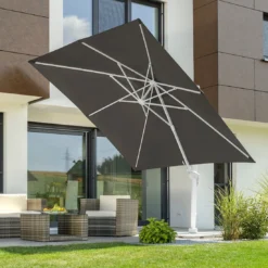 Schneider® Schneider Rhodos Twist-Bianco Ampelschirm 300x300cm Weiß/Anthrazit -Dopptler Geschaft schneider rhodos twist bianco ampelschirm 300x300cm anthrazit 1098254 2