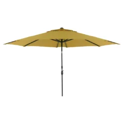 Schöner Wohnen Savaneta Mittelstockschirm 300x300cm Aluminium/Polyester Schwarz/Senf