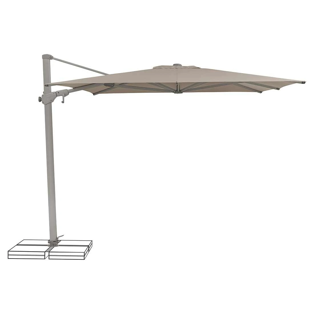Suncomfort Varioflex Ampelschirm 300x300cm Off-Grey 1 Suncomfort Varioflex Ampelschirm 300x300cm Off-Grey