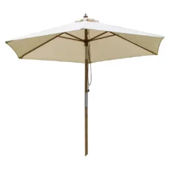 Zebra Flamenco Sonnenschirm Ø250cm Holz/Olefin Beige